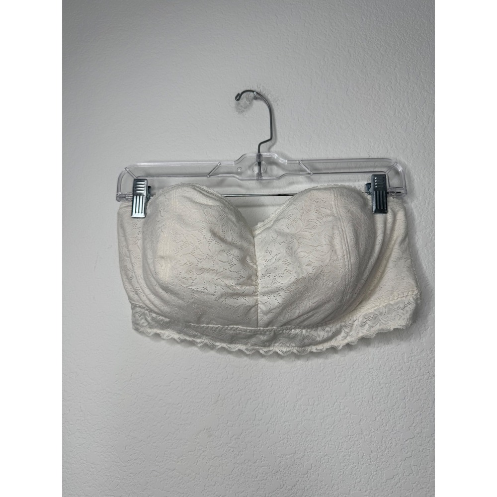 Torrid Curve White Floral Lace Bandeau Strapless Braโ Size 0 / Large